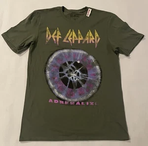 Def Leppard Adrenalize Size Medium Mens T-Shirt Rock Music Band Green Graphic-T - Picture 1 of 6