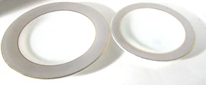 Vintage Pyrex Dove Gray Dishes 1 Salad Plate 1 Bread Plates - Picture 1 of 6