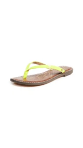 Sam Edelman Gracie Thong Slip On Slide Flat Sandals NEON YELLOW (5, NEON YELLOW) - Picture 1 of 6