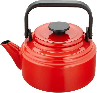 Japanese Enamel Kettle Noda Horo Japan Enameled Teakettle IH 2.0L AM-20K Red - Image 1 of 4