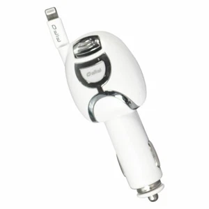 Weiß Auto Handy Ladegerät für Apple iPhone Geräte Einziehbar 3 Fuß Kabel 1,5 Ampere - Bild 1 von 1