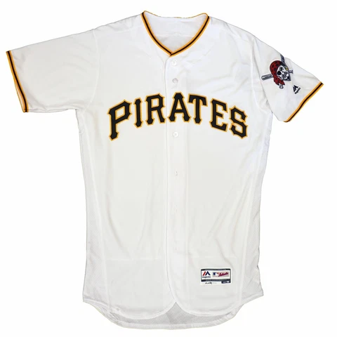 Mens MLB Pittsburgh Pirates Authentic On Field Flex Base Jersey - Home White Cover