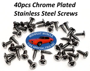 GM NOSR Chevelle Camaro Impala Monte Wheel Well Opening Molding Trim Screws KF - Picture 1 of 6