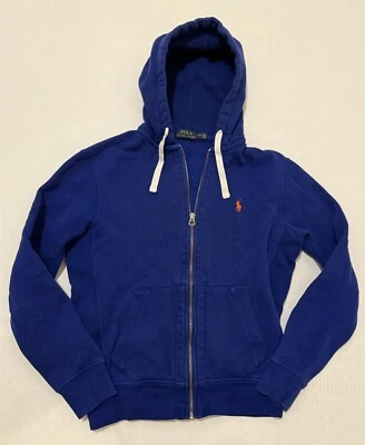 Polo Ralph Lauren Hoodie Womens Small S Royal Blue Full Zip Fleece Lined - Image 1 of 4