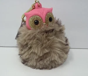 Bath & Body Works Gold and Pink owl Pom Pom Furry Pocketbac Holder NWT - Picture 1 of 5
