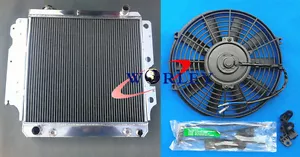 RADIADOR Y VENTILADOR ALUMINIO 3 FILAS para 87-06 Jeep Wrangler YJ/TJ 2.4L 2.5L 4.0L 4.2L - Imagen 1 de 7