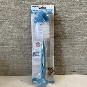 Babyking Blue Suction Base Bottle Brush W/ Nipple Cleaner Baby Supplies New - Picture 1 of 6