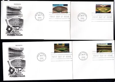 U.S. Scott #3410 34c Playing Fields Set/10 ArtCraft First Day Covers - Image 1 of 3