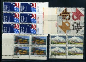 US Stamps  MNH - 4 Different Plate Blocks Scott 1454 1745-8 1452 1447 Lot05 - Picture 1 of 1