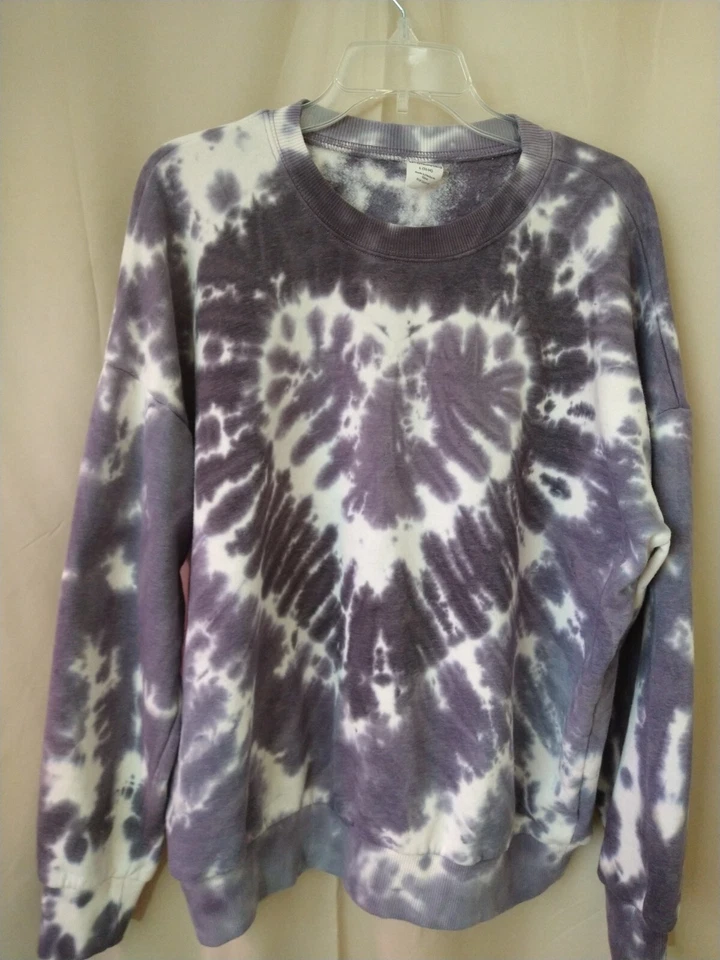 Носимый один раз женщин толстовка фиолетовый и с белый галстук краситель размер большой 8,99 - Изображение 1 из 1