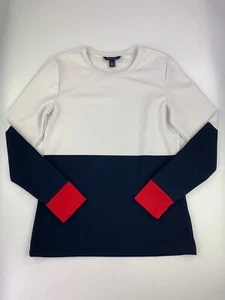 Blusa tejida Tommy Hilfiger para mujer M manga larga roja/blanca/azul - Imagen 1 de 4