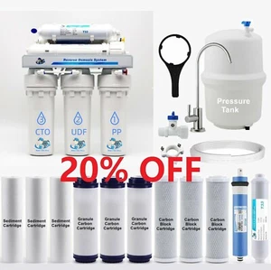 6 Stage Undersink Reverse Osmosis Water Filter RO System 100 GPD Mineral Filters - Picture 1 of 4