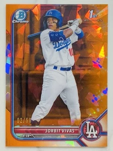 2022 Bowman Chrome Jorbit Vivas Orange Sapphire Refractor /50 #BCP-24 1st Bowman - Picture 1 of 2