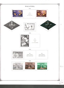 Sammlung, Malaysia & Staaten, gemischte Seiten 1963/1996 Katalog 38 $, postfrisch & gebraucht - Bild 1 von 24