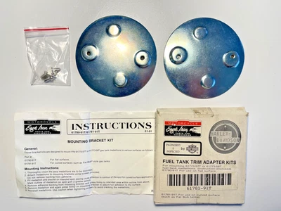 Harley Davidson Vintage PANHEAD Tank Badge Mounting Plates. Foto 1 de 4