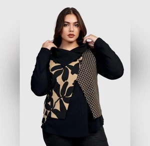 Alembika Lula Jacquard Cropped Weste in einem Mix aus Schwarz und Gold/Hellbraun Neu mit Etikett S $ 254 - Bild 1 von 7