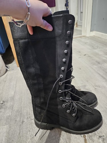 Timberland stivali donna neri 14 pollici impermeabili al ginocchio in pelle taglia 7