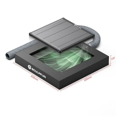 SCULPFUN H5 Laser Honeycomb Wabentisch,mit Abgasanlage650*650mm,S9 S10 S6 A10...