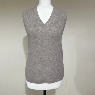 M&S Autograph Jumper Size S Brown V Neck Sleeveless Vest Sweater Cashmere Wool - Image 1 of 4