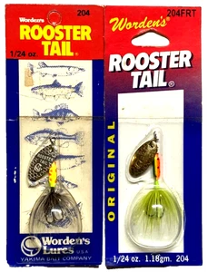 Worden's Rooster Tail 1/24 oz Fire Tiger lama oro e tabella pagliaccio lama cromata - Foto 1 di 22