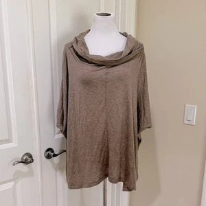Bryn Walker Cowl Neck Batwing Light Brown 100% Lyocell Italian Fabric Top Medium - Picture 1 of 8