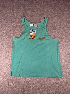 Vintage Bugle Boy Tank Top Mens XL Green Teal Dinosaur Graphic Sleeveless 90s - Image 1 of 4