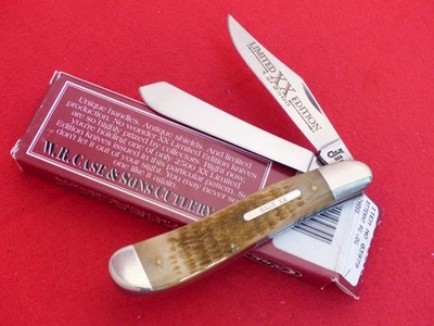 Cuchillo trampero Case XX USA 1/2500 Limited como nuevo Rogers Butternut bone 6240 dogleg Foto 1 de 3