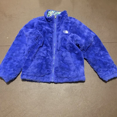 Chaqueta reversible The North Face floral/azul cobalto polar niñas talla XS Foto 1 de 4