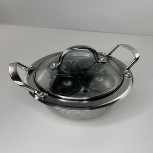 Cooks Essentials 4 Egg Poacher 2-1/2Qt 2.4Ltr Stainless Steel Impact Base - Picture 1 of 18