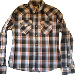 RVLT REVOLUTION DENMARK WESTERN SNAP ON MEN'S SHIRT L/S PLAID LARGE SLIM - Picture 1 of 9