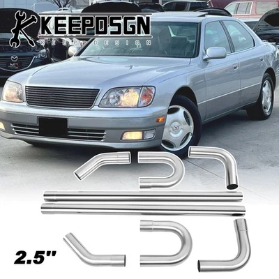 For Lexus LS400 Exhaust Pipe Kit 2.5'' Stainless Steel Mandrel Bent Slip On DIY - Image 1 of 4