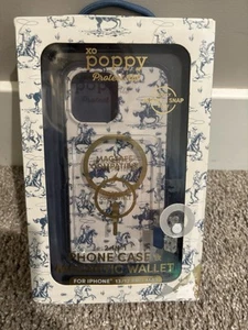 XO Poppy IPhone 13/12 Pro Case & Magnetic Wallet MagSafe Blue Cowboys Horses NEW - Photo 1 sur 4
