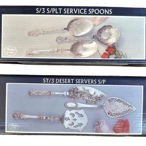 Andrea by Sadek Silver Plated Ornate Dessert Servers and Serving Spoons-Set of 6 - Picture 1 of 6