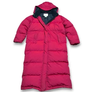 Vintage Eddie Bauer rot Gänsedaunen Kapuze Puffer lang Mantel Jacke Damen Medium - Bild 1 von 8