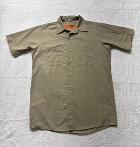 Red Kap Style SP24KK5 Mens Medium Khaki Short Sleeve Work Uniform Shirt - Picture 1 of 4