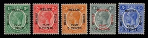 BR. HONDURAS 1932 RELIEF FUND SET, SG 138/142, FINE MINT, CAT. £32 - Picture 1 of 2
