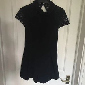 Topshop Black Playsuit Size 8 - Picture 1 of 5