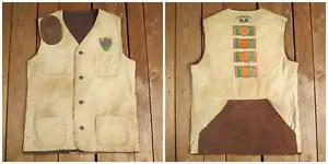 Vintage 1950s Trap Shooting Corduroy/Leather Vest Remington Award Patches Peters - Picture 1 of 11