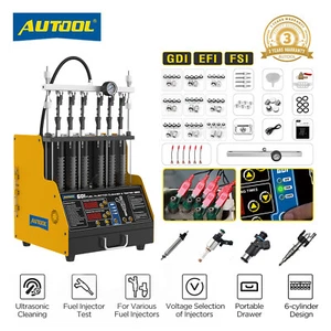 AUTOOL CT400 GDI EFI Fuel Injector Cleaner Tester Machine Ultrasonic Cleaning US - Foto 1 di 19