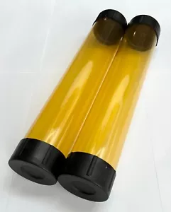 Pack of 2 Clear Orange 2.5in Float Tubes Length 12 inch (30cm) & Black End Caps - Picture 1 of 4