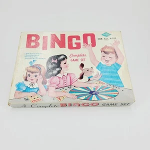 Bingo Game Set Vintage Built Rite Set No 8 USA Made Spinner Cards Pegs Box - Picture 1 of 4