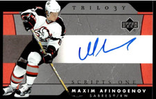 2005-06 upper deck trilogy Maxim Afinogenov scripts one auto #sfs-ma