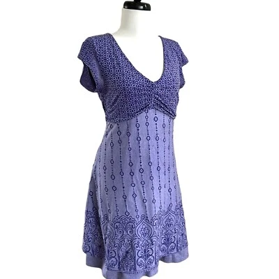 Vestido Athleta Babydoll Dhara MP Púrpura Cachemira Boho Playa Costero Resort Ropa  Foto 1 de 4
