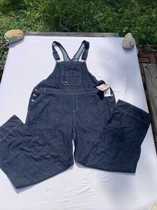 DICKIES Women's XXL 2XL Denim Bib Overalls Relaxed Fit Straight Leg BRAND NEW!!! - Picture 1 of 9