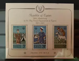 50th Anniversary of Cyprus Boy Scouts Year 1963 , 1st miniature sheet VERY RARE - Picture 1 of 8
