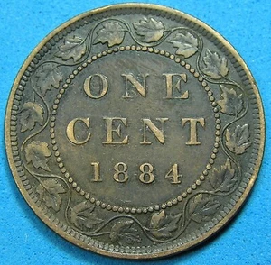 Canada Large Cent 1884 Coin, Queen Victoria, Combined Shipping - Picture 1 of 2