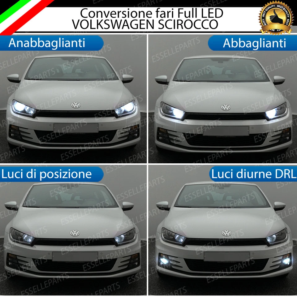 CONVERSIONE FARI FULL LED + LUCI DIURNE VW SCIROCCO RESTYLING LUMEN LED CANBUS - Immagine 1 di 4