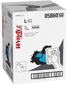 Kimberly Clark WypAll 05860 L40 Absorbent Shop Towels (19.5” X 42” X 200 Sheets) - Picture 1 of 14