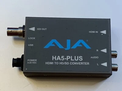 used AJA HA5-PLUS HDMI to HD/SD Converter w/ PA1015-050IB260 pristine condition - Image 1 of 4