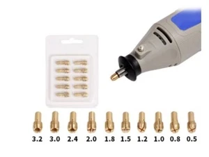 10 x BRASS DRILL 0.5-3.2mm COLLET BIT SET FOR DREMEL ROTARY TOOL 4.8mm CHUCKS - Picture 1 of 1